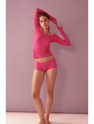 Vrstvový top s výstrihom - Flashy Pink - TRIUMPH Flashy Pink - TRIUMPH