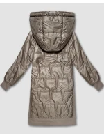 Rovné plus size sako s ozdobným prešívaním S'West beige (B8395-12) Rovné plus size sako s ozdobným prešívaním S'West beige (B8395-12)