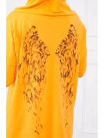 Mikina s potlačou krídiel oranžová neónová