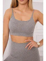 Športový set top + legíny šedá Športový set top + legíny šedá