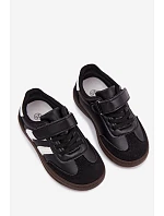 Detské tenisky na suchý zips z imitácie kože Black Ronja