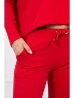 Súprava s oversize blúzkou červenej farby