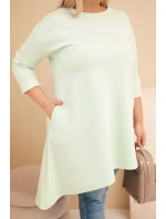 Dámske Plus veľkosť viskózové sukne s voľným strihom a dlhými rukávmi Mint