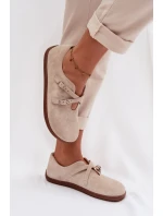 Kožené semišové dámské polobotky Zazoo N1271 světle béžové Kožené semišové dámské polobotky Zazoo N1271 světle béžové