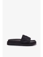 Dámske papuče na platforme Big Star - čierne