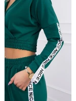 Súprava s ozdobnými pásikmi zelenej farby