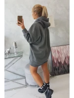 Zateplená mikina s vyšitým nápisom oversize graphite Zateplená mikina s vyšitým nápisom oversize graphite