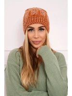 Fleecová čiapka Melisa K241 oranžová+sivá