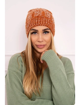 Fleecová čiapka Melisa K241 oranžová+sivá