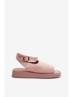 Wygodne Sandały Damskie Na Platformie Różowe Rubie