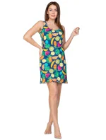 Dámska nočná košeľa 390 modrá s potlačou ovocia - Regina Dámska nočná košeľa 390 modrá s potlačou ovocia - Regina