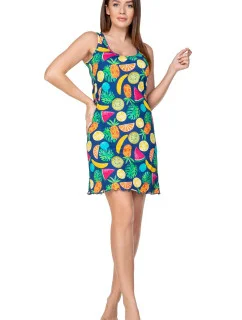 Dámska nočná košeľa 390 modrá s potlačou ovocia - Regina