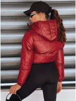 Dámska krátka zimná bunda s kapucňou FashionStreet bordová TY5414