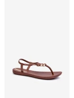 Damskie Płaskie Sandały Japonki 83507 Ipanema Class Blown Up Sandal Fem Brązowe