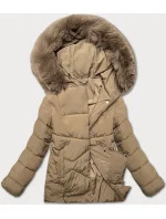 Dámska prechodná bunda voľného strihu J Style béžová (16M9181-62)