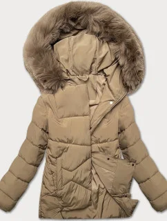 Dámska prechodná bunda voľného strihu J Style béžová (16M9181-62)