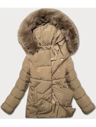 Dámska prechodná bunda voľného strihu J Style béžová (16M9181-62)