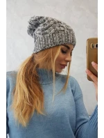 Fleecová čiapka Adela K282 svetlo šedá + fialová