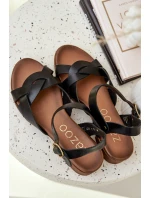 Kožené sandále s jemným podpätkom Zazoo 40372 Black Kožené sandále s jemným podpätkom Zazoo 40372 Black