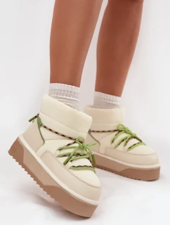 Śniegowce Na Platformie D.Franklin DFSH371015 Jasnobeżowe