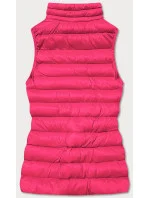 Krátka ružová dámska prešívaná vesta (23077-266)