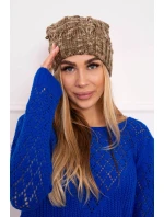 Fleecová čiapka Roksana K209 cappucino+light khaki Fleecová čiapka Roksana K209 cappucino+light khaki