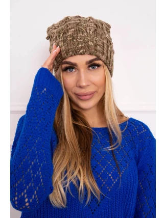 Fleecová čiapka Roksana K209 cappucino+light khaki Fleecová čiapka Roksana K209 cappucino+light khaki