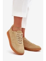 Zamszowe Sneakersy Damskie Big Star RR274849 HI-POLY SYSTEM Beżowe