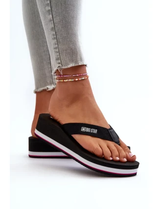 Dámske žabky na klinoch Big Star - čierne