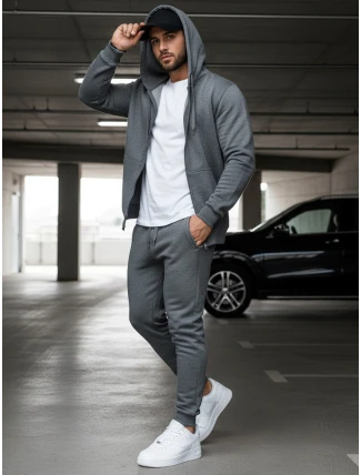 Pánske antracitové tepláky FashionStreet UX2396 Pánske antracitové tepláky FashionStreet UX2396