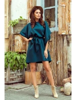 SOFIA - Dámske motýlikové šaty v fľaškovo zelenej farbe 287-2