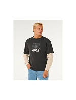 Pánske tričko RIP CURL Inner Visions Smashed L/S Tee, čierne Pánske tričko RIP CURL Inner Visions Smashed L/S Tee, čierne