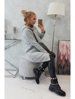 Zateplená mikina s asymetrickým zipsom sivá