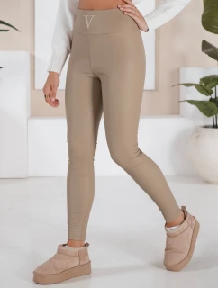 VALENTIS béžové voskované dámske nohavice FashionStreet UY1557