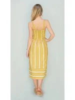 Horčicovej bavlnené šaty (345ART)