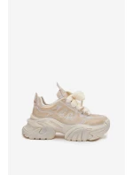 Skórzane Sneakersy Damskie GOE SS2N4009 Złote