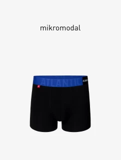 Pánske boxerky ATLANTIC PREMIUM s mikromodalom - čierna/modrá