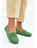 Dámske semišové mokasíny Lenvie - zelené