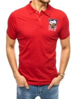 FashionStreet červené vyšívané polo tričko PX0390