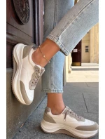 Zamszowe Sneakersy Damskie Na Platformie Big Star RR274A344 HI-POLY SYSTEM Beżowe