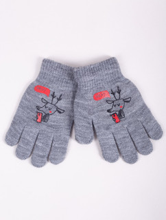 Chlapčenské päťprsté rukavice Yoclub RED-0012C-AA5A-010 Grey