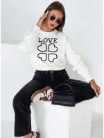Dámsky vyšívaný sveter Love CLOVER white FashionStreet MY2337