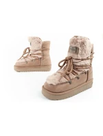 D.Franklin snehové topánky dámske zimné módne kožušiny zateplené hnedé vysoké ženy