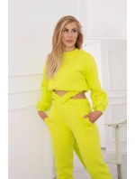 Zateplená súprava s krátkou mikinou pistácie