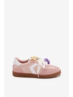 Dámske tenisky s ozdobným kvetom a stuhou Pink Coastelle Dámske tenisky s ozdobným kvetom a stuhou Pink Coastelle