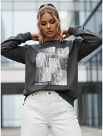 Dámska mikina FEMMES v grafitovej farbe FashionStreet BY1283