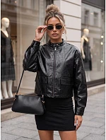 Dámska kožená bunda v štýle Ramones, čierna, FashionStreet TY5849 Dámska kožená bunda v štýle Ramones, čierna, FashionStreet TY5849