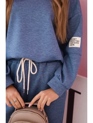 Súprava tepláky + nohavice z maslovej tkaniny denim