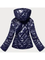 Tmavomodrá lesklá dámska bunda (BR9756-3)