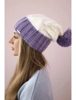 Paris fleecová čiapka K212 biela+fialová